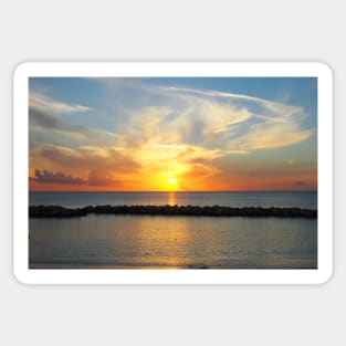 Seven Mile Caribbean Island Sunset Sticker